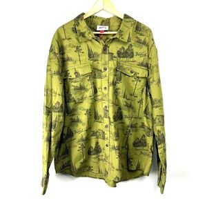 NWT Woolrich X Target Mens XL Green Toile Print Flannel Button Up Shirt sz XL